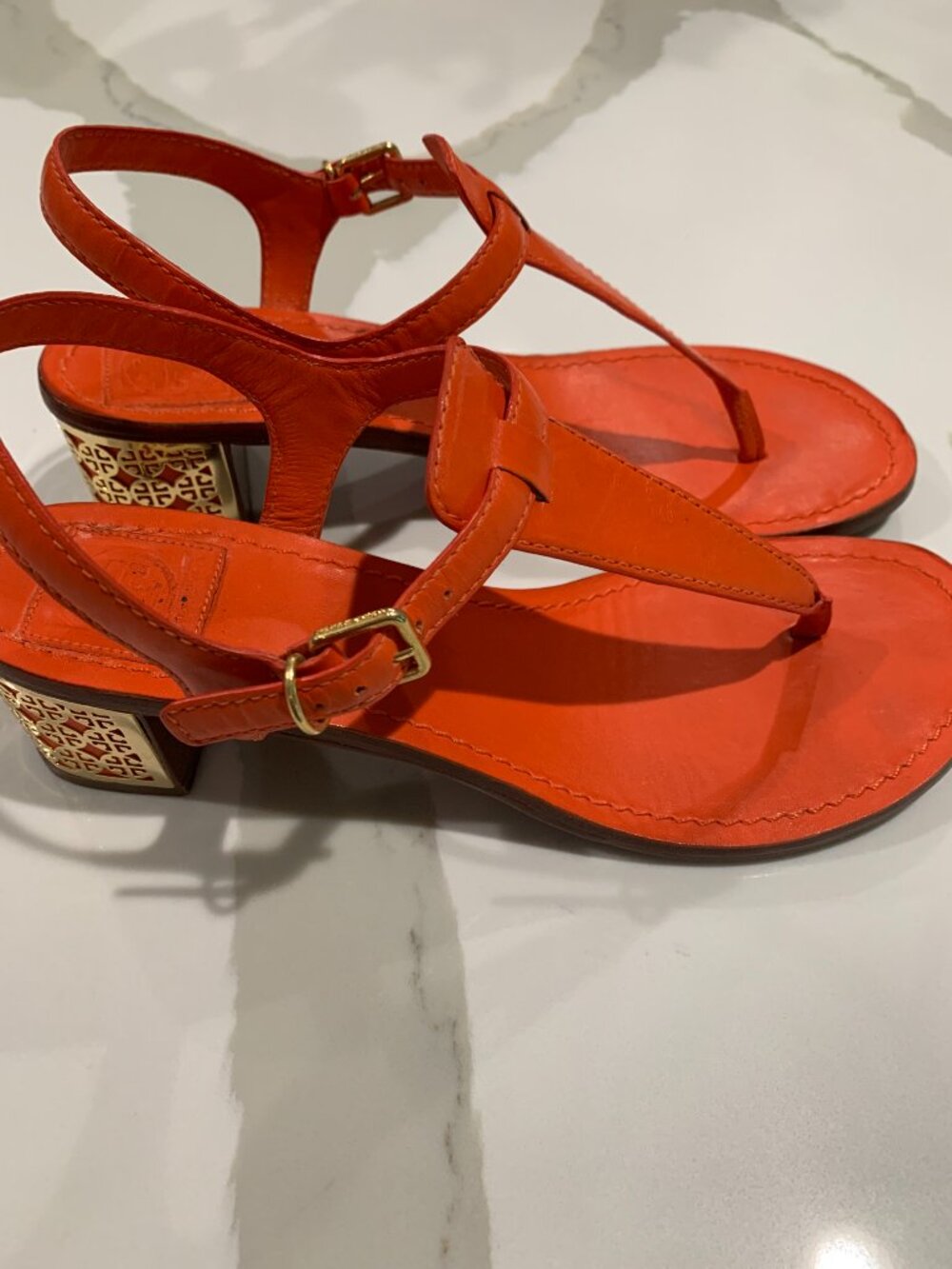 Tory Burch Audra Sandals in Tiger Lily - Picture 4 of 8